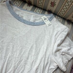 Casual Aerie White Top with Gray Accents NWT